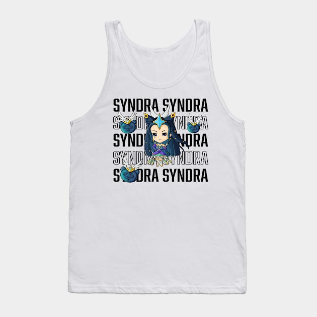 Star Guardian Syndra Black Text Tank Top by Flower Flame